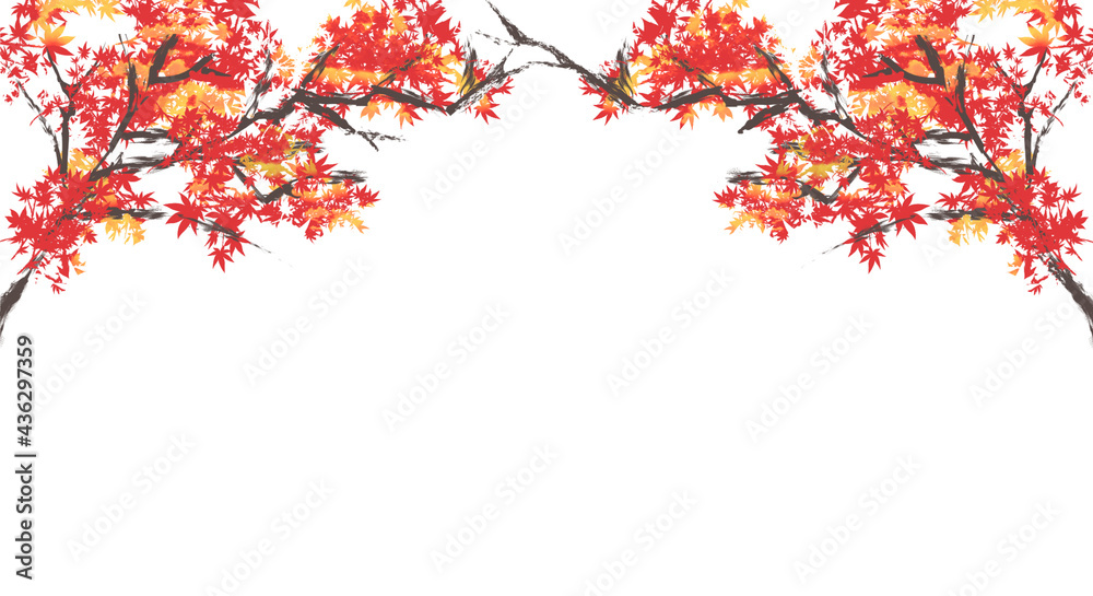 紅葉のフレーム素材イラスト 紅葉のフレーム素材イラスト
