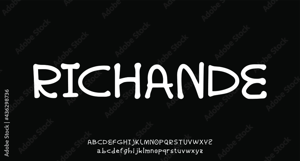 unique hand drawn alphabet vector set
