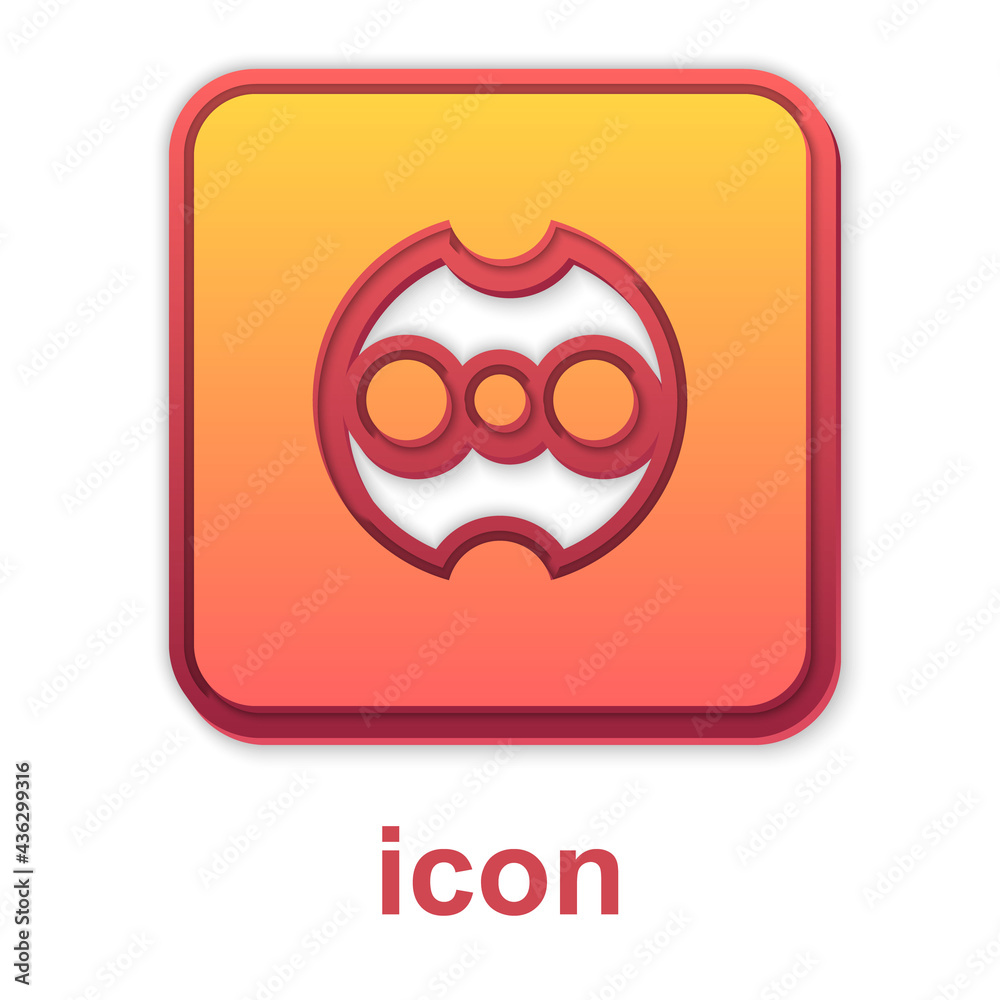 Gold Electrical outlet icon isolated on white background. Power socket. Rosette symbol. Vector