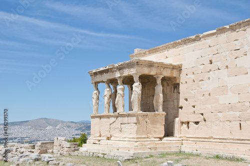 Karyatides statues, Erehtheio, on the Acropolis in Athens, Greece photo