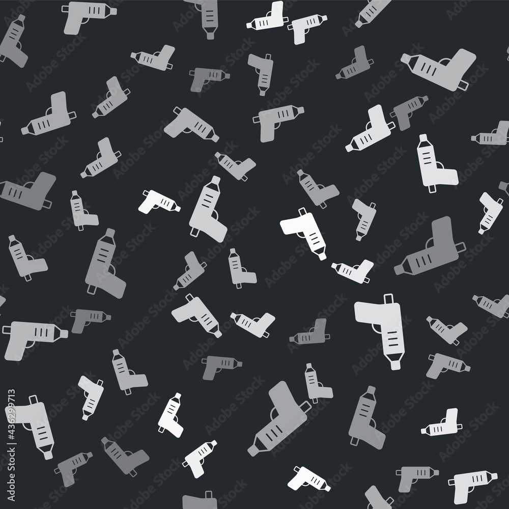 Grey Electric cordless screwdriver icon isolated seamless pattern on black background. Electric drill machine. Repair tool. Vector Grey Electric cordless screwdriver icon isolated seamless pattern on black background. Electric drill machine. Repair tool. Vector