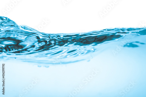 blue water surface with ripple and bubble