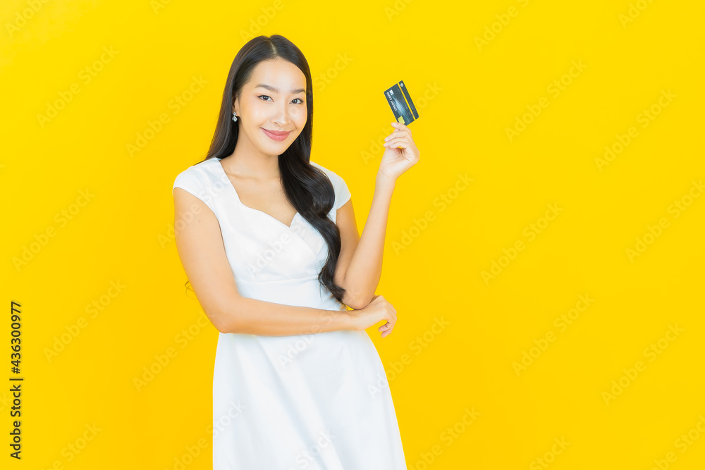 Portrait beautiful young asian woman smile with credit card Portrait beautiful young asian woman smile with credit card