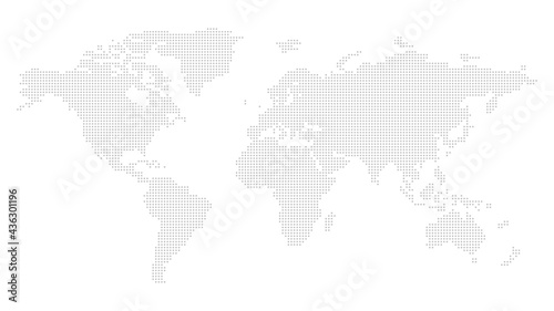 Dotted World Map. White Background. Vector illustration