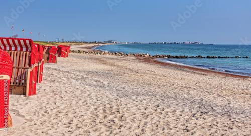 Schönhagen Strand mit Strandkorb an der Ostsee photo