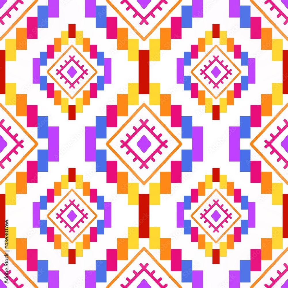 Ikat pattern textile tribal American African fabric geometric aztec motif mandalas native boho bohemian carpet 