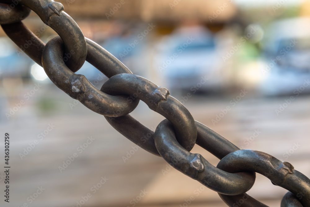 metal chain close up. durable chain. metal chain close up. durable chain.