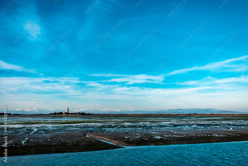 Sanctuary of Barbana in the lagoon of Grado, Italy