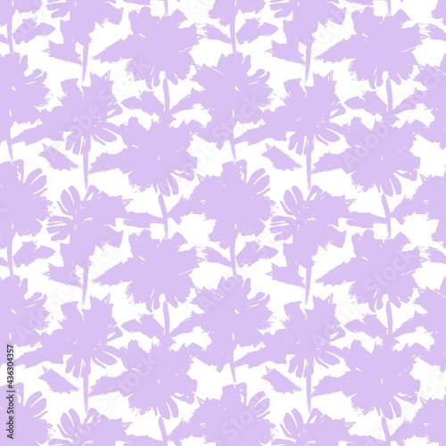 Purple Floral Brush strokes Seamless Pattern Background