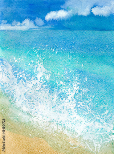 watercolor sandy beach