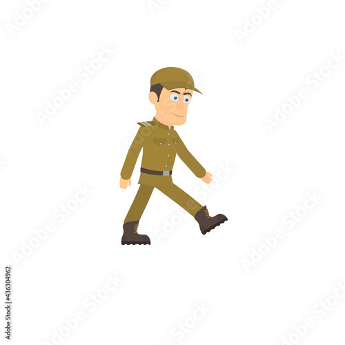 Soldier. Soldier marching, vector illustration