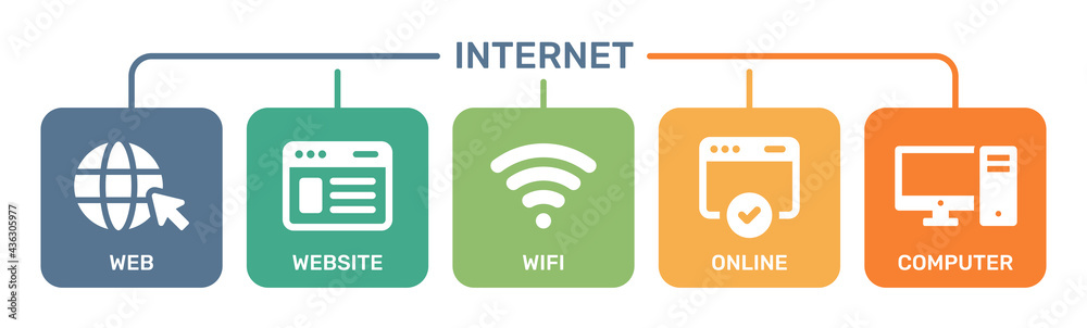 Internet, web, website, wifi, online, computer icon. Vector illustration Internet, web, website, wifi, online, computer icon. Vector illustration