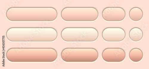 Buttons orange isolated, in...