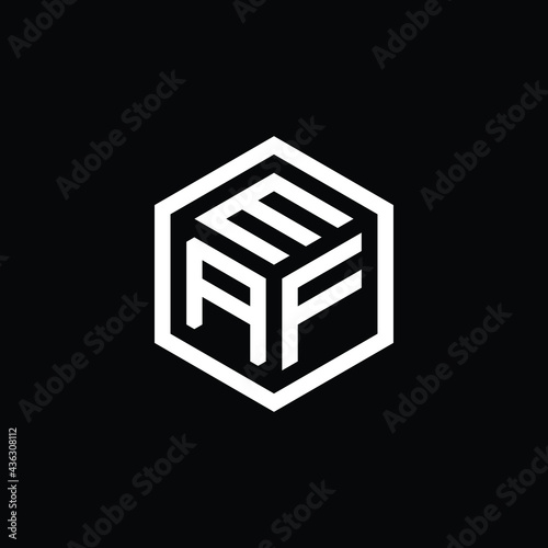 AFM letter logo design. AFM letter in polygon shape. MAF Creative three letter logo. MAF Logo with three letters. AMF polygon logo. AMF letter vector design logo. photo