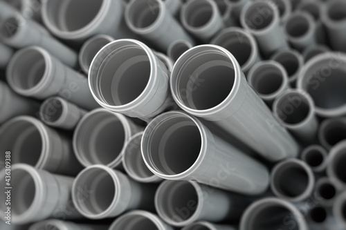 PVC plastic pipes and tubes background.