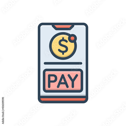 Color illustration icon for mobile payment