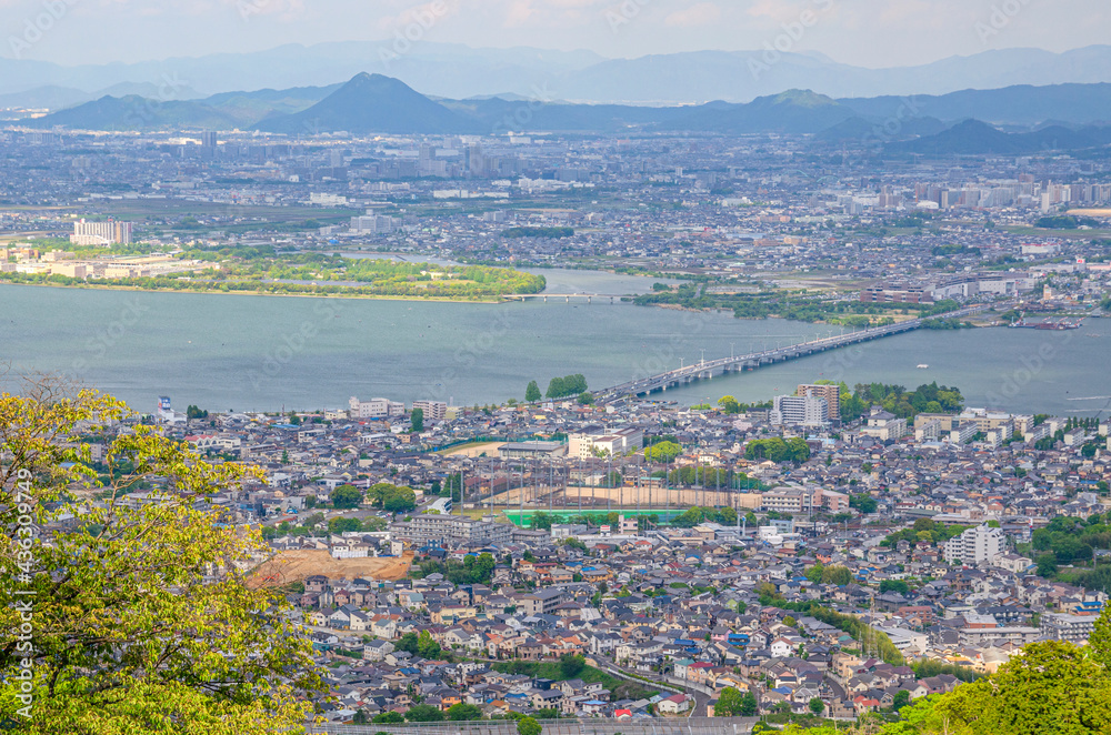 滋賀県の音羽山からの眺め