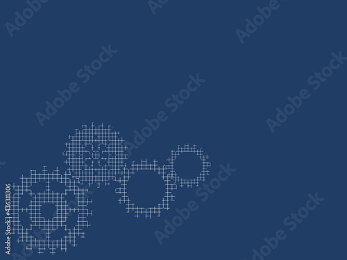 Abstract techno gear background with geometric colorful gear wheels. Space for gear text. Vector gears modern mechanism industrial concept. Technology gears background. Gears Vector illustration 