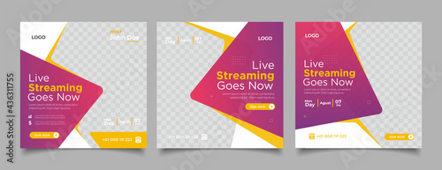 live streaming youtube and instagram social media post	