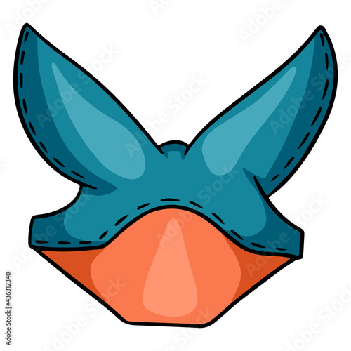 Horse harness headdress on the ears for a horse vector illustration in cartoon style