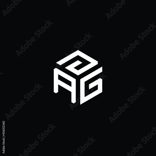 AGJ letter logo design. AGJ letter in polygon shape. JAG Creative three letter logo. JAG Logo with three letters. AJG polygon logo. AJG letter vector design logo. photo