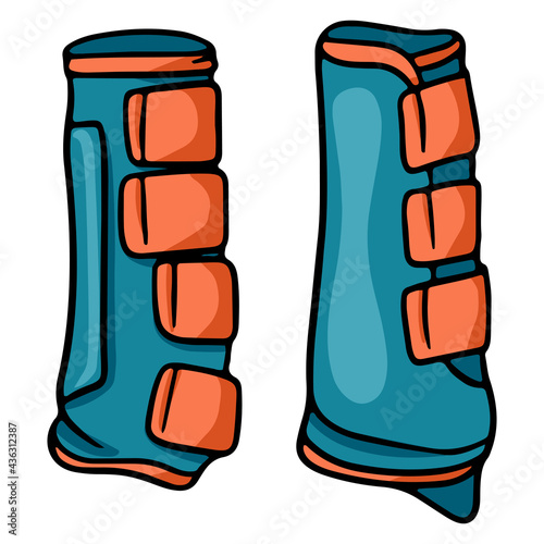 Horse harness horse safety shoes vector illustration in cartoon style