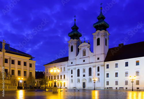 Cathedral of Gyor in the historical center, Hungary