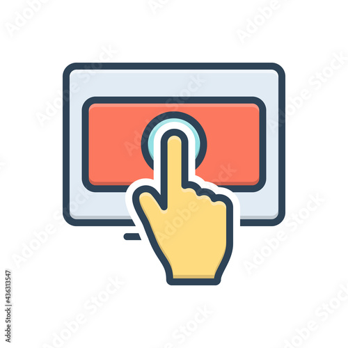 Color illustration icon for pay per click