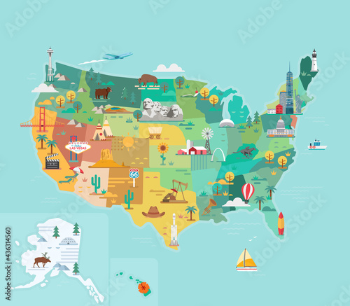 USA tourist map