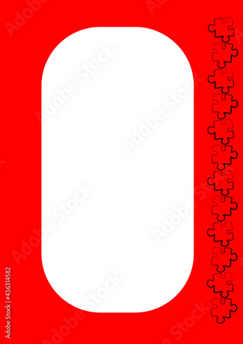 Vertical illustration format A4 - the design of the screen of the phone or tablet for inscriptions and photos