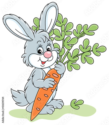 Happy little bunny with a r...