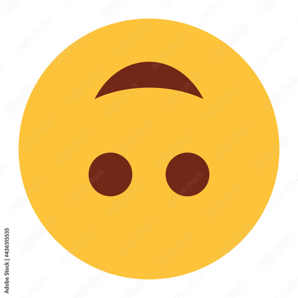 Fototapeta premium Flat color style emoji happy.