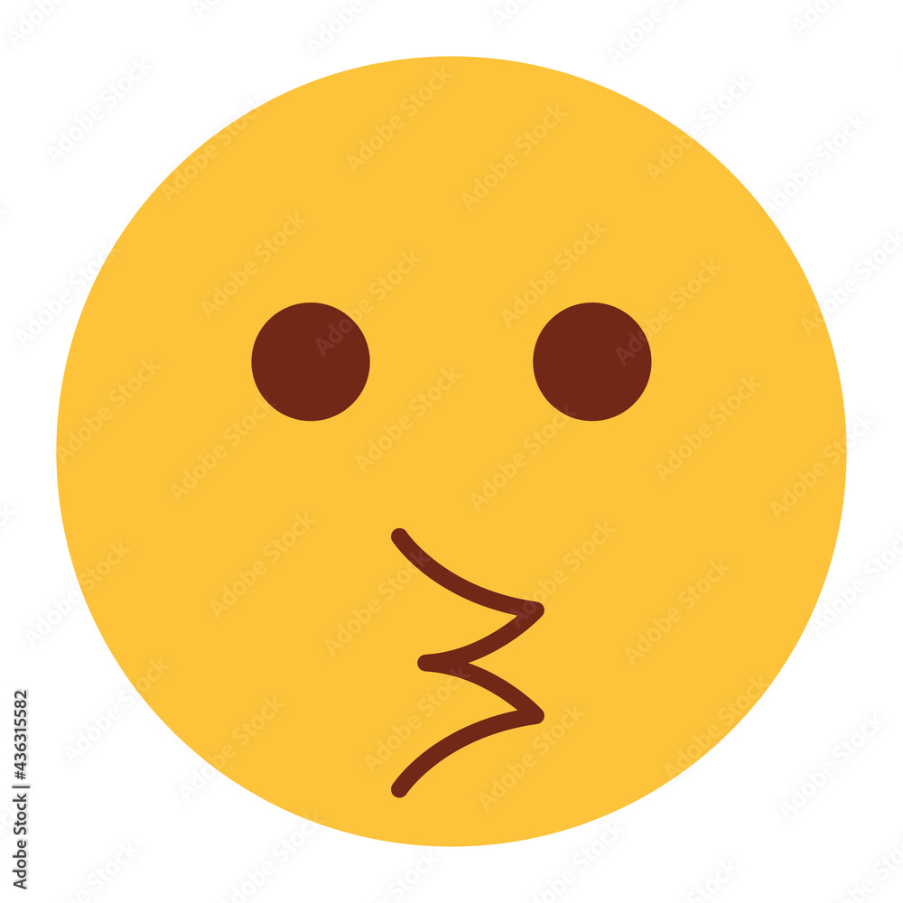 Flat color style emoji kiss.