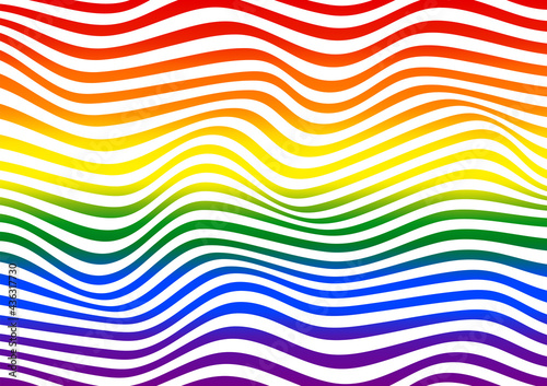Rainbow Pride flag with wavy lines pattern