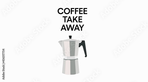 Coffee Take Away Sign. Coffe Take Waway icon with a coffee maker