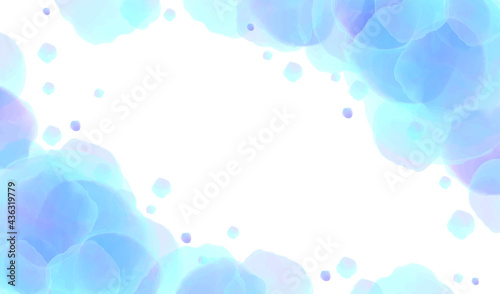 水彩で描いたドット柄フレーム