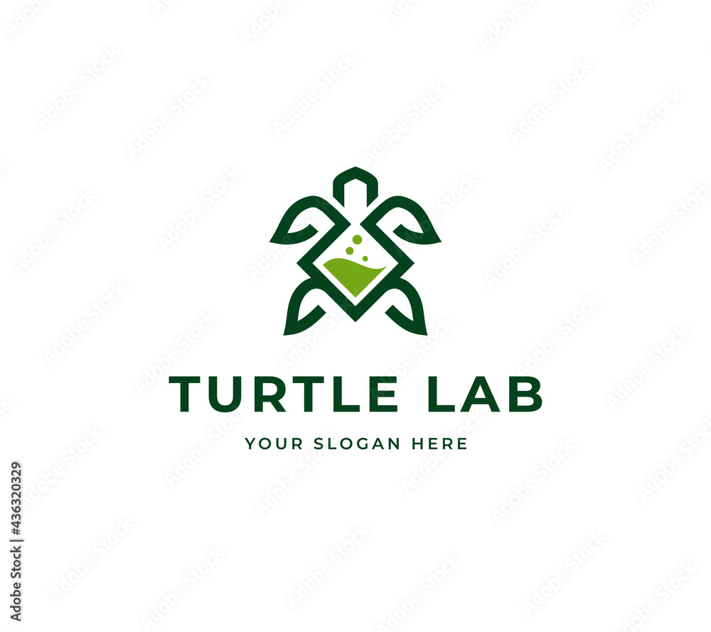 turtle lab vector logo design. modern turtle logo design