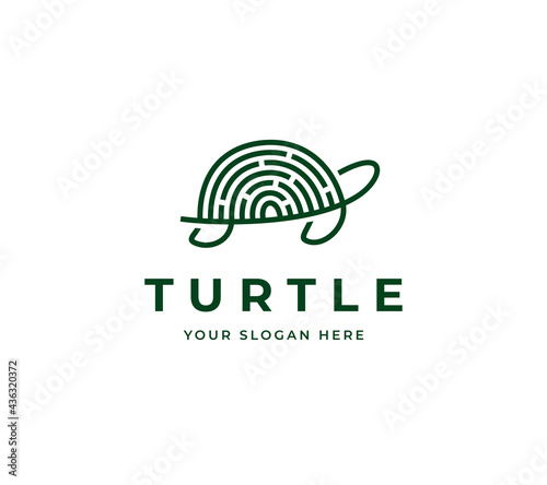 tech turtle vector logo design. modern minimalist turtle finger print logo design