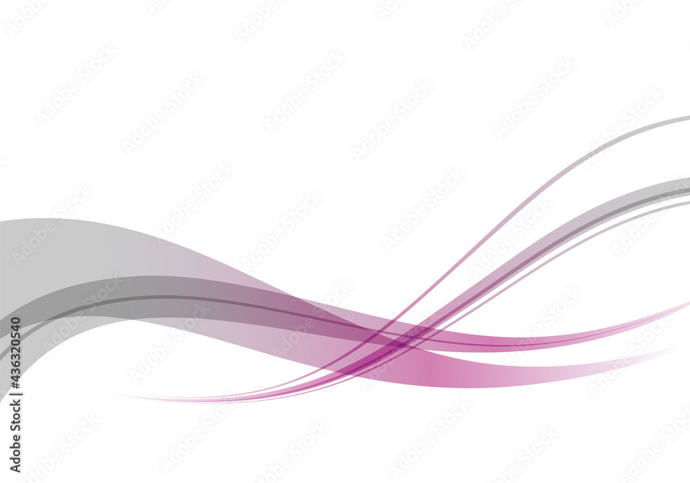 Fototapeta 白地にシンプルな紫とグレーのグラデーションの曲線の背景イメージイラスト素材 Naklejamy Com