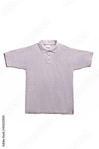 grey men's polo shirt on a white background © abramov_jora