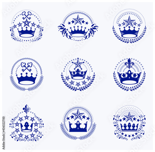 Imperial Crowns emblems set...
