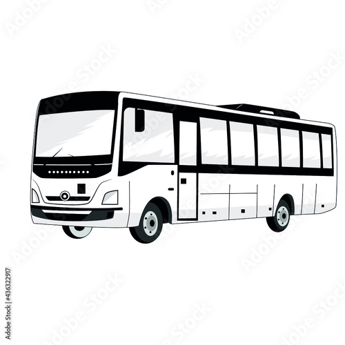 Black and white bus vector