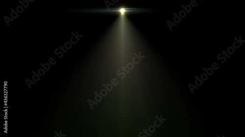 Spotlight light. Light source, studio lighting, walls. Light rays, light effect. 4K video.