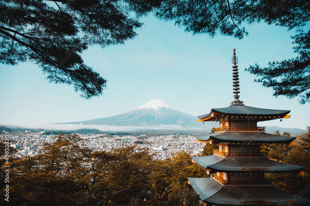 忠霊塔から見える富士山