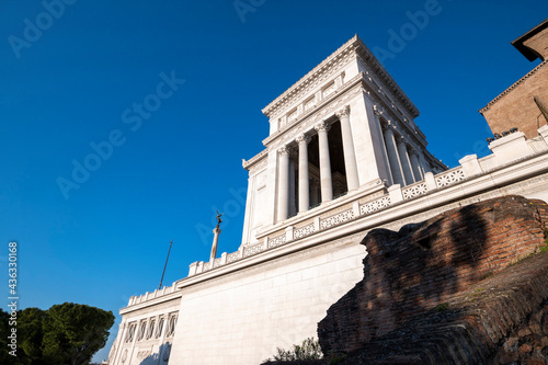 Rome Altar of the Fatherland Monument Vittorio Emanuele II Italy talian National Monument on the Capitoline Hill and the center of ancient Rome Europe.
