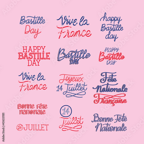 bastille day phrases bundle photo