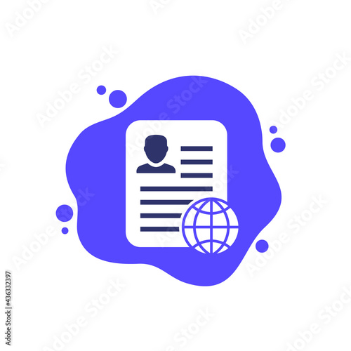 resume or cv vector icon