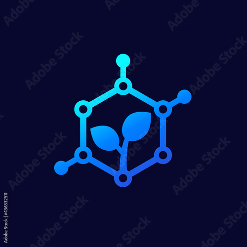 Biodegradable polymer or plastic vector icon on dark