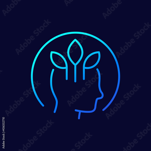 personal growth and self development thin line icon