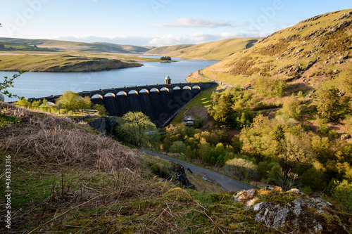 Elan valley reservoirs and dams in spring time in the welsh countryside photo
